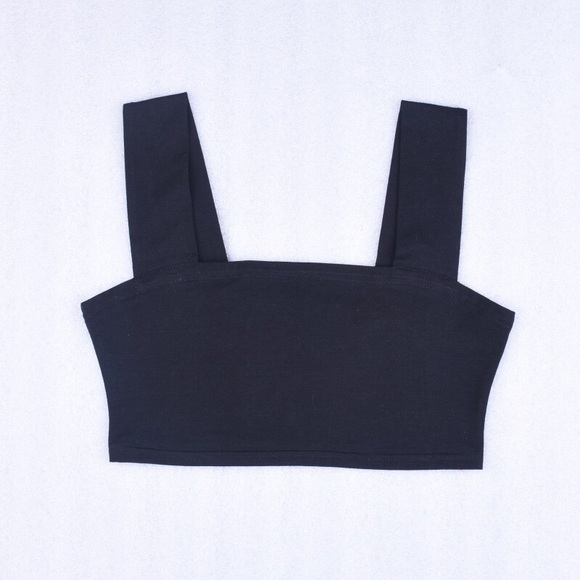 black Cropped Tank Top - Picture 7 of 8